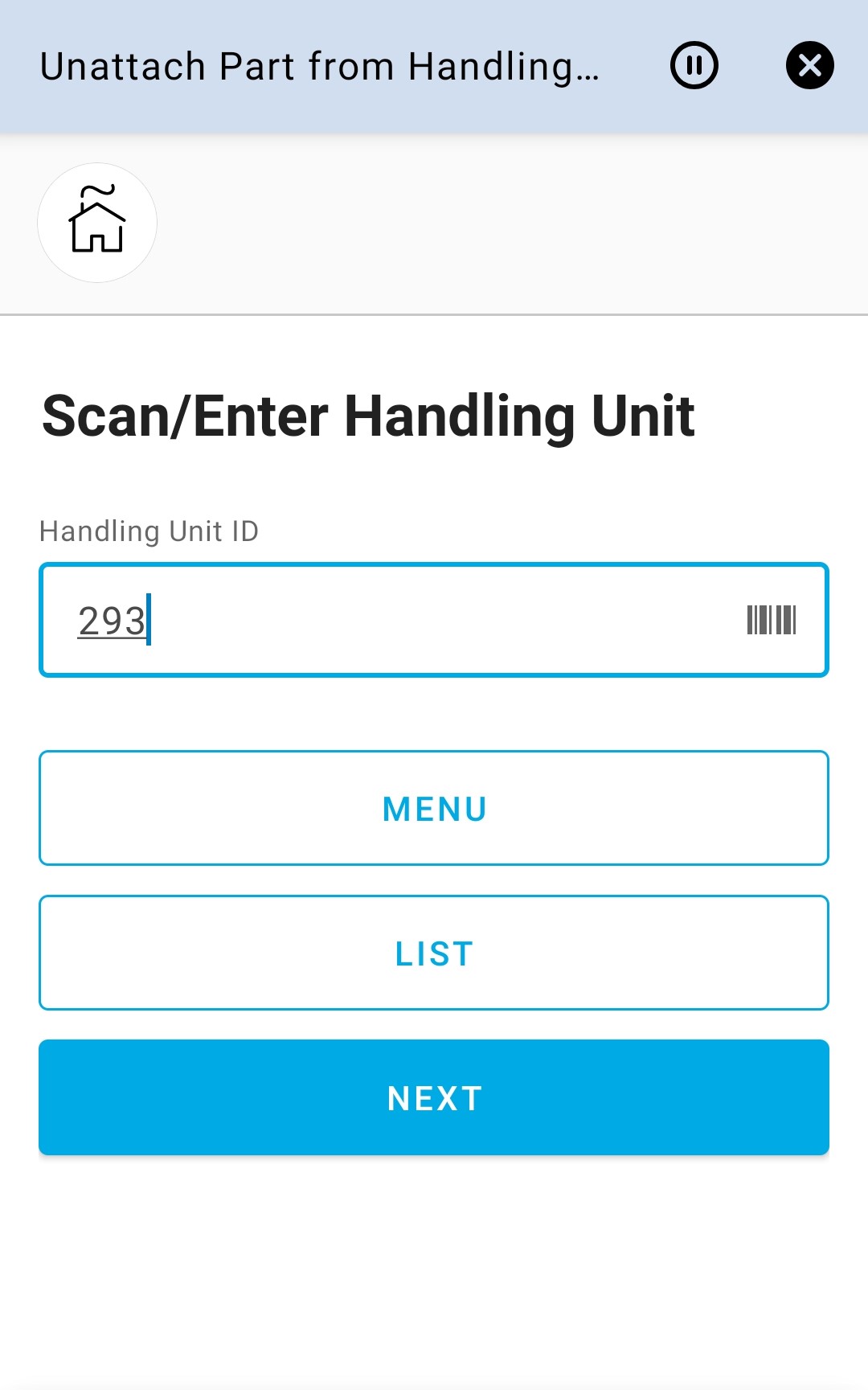 Enter Handling Unit ID 2