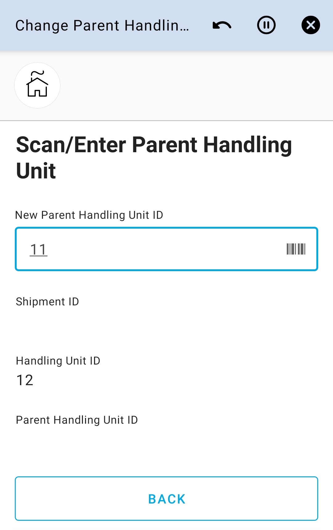 Enter Parent Handling Unit ID1 1