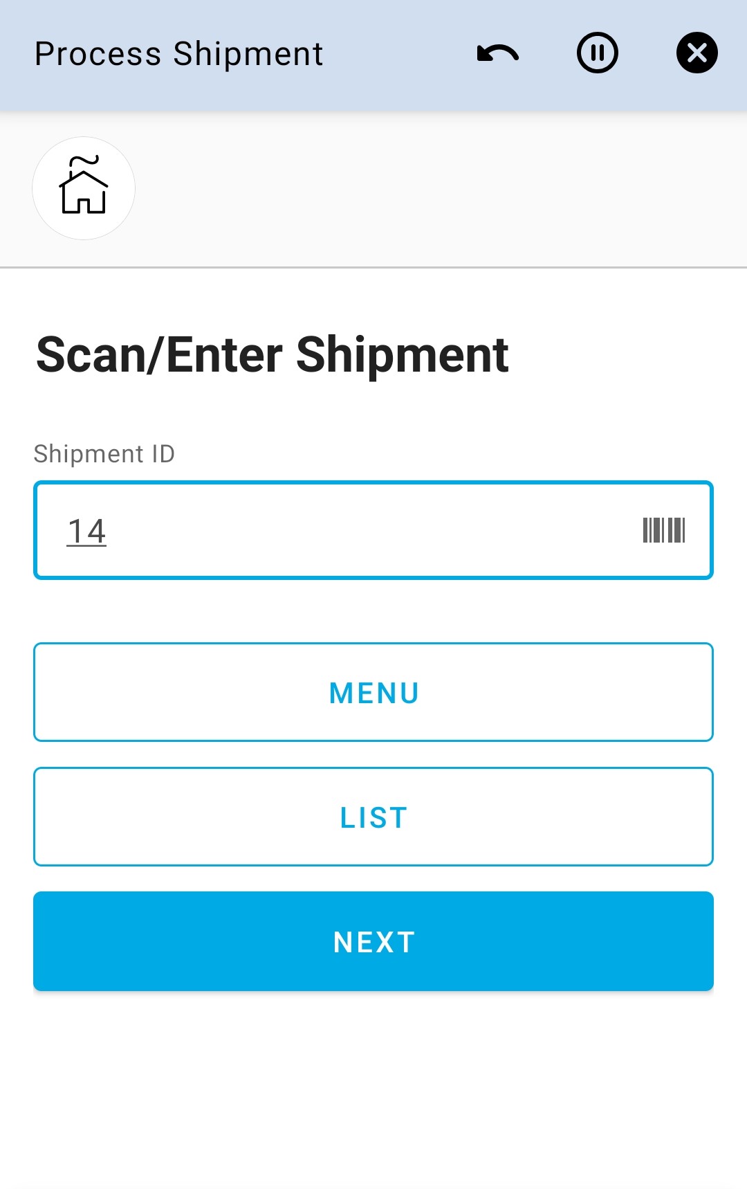 Enter Shipment 1