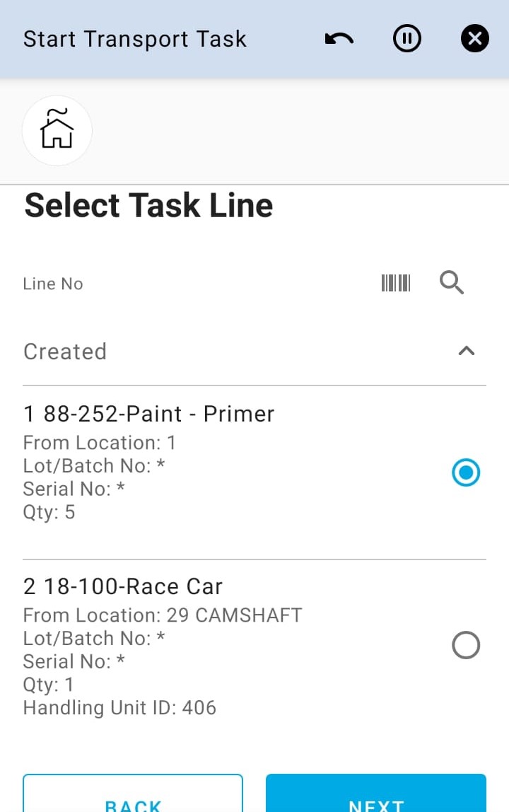 Select Task Line